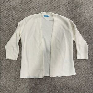 J. McLaughlin Ivory Ribbed Cardigan